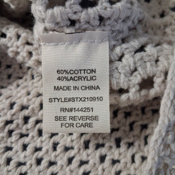 Jessica Simpson Crochet Tank Top Ivory Boho Hippie Open Knit Festival Sz Small - Picture 7 of 8